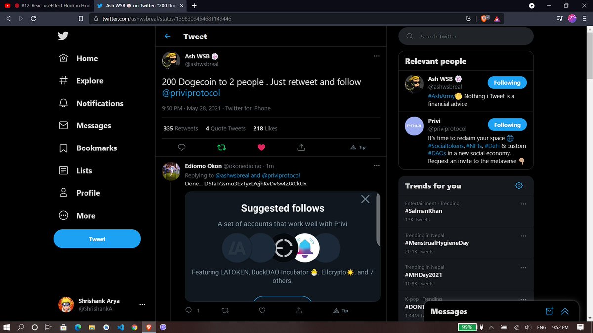 ShrishankA's tweet photo. @ashwsbreal @priviprotocol All Done.. #AshArmy https://t.co/xKhiux4njq