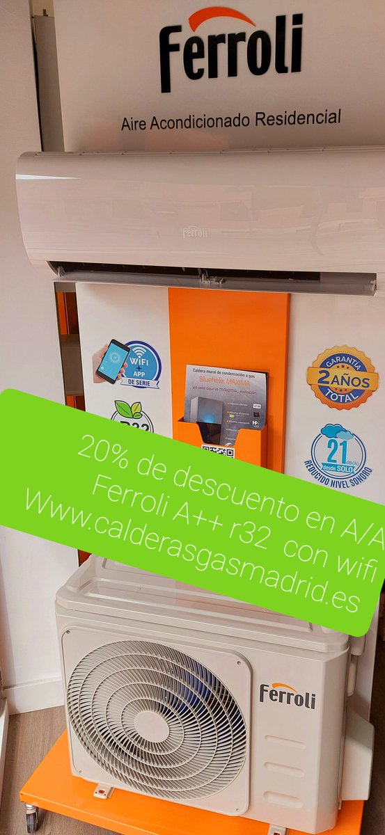 munueraihm's tweet photo. https://t.co/8x87Vts8Lv 20% de descuento en A/A Ferroli A++ wi-fi
#ferroli #aireacondicionado #eficiente #frequito #alcaladehenares #Madrid #verano https://t.co/6ZdX5xKQ8e