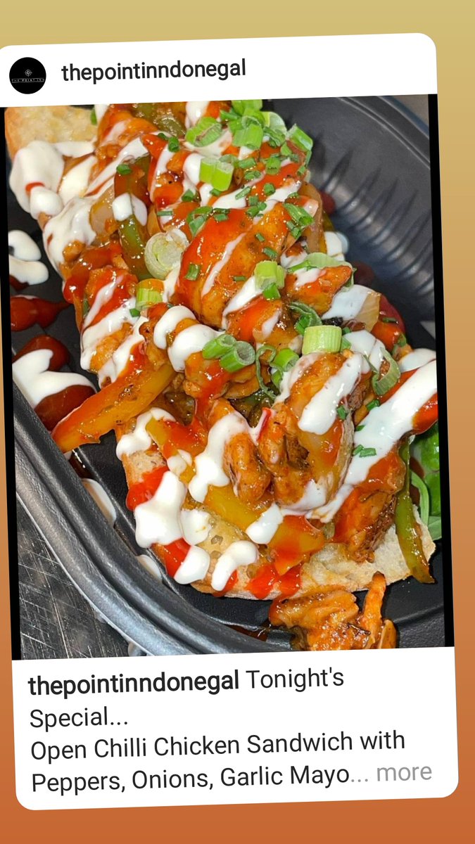 Tonight's Special...
Open Chilli Chicken Sandwich with Peppers, Onions, Garlic Mayo and Hot Sauce on Garlic Ciabatta😘
Served with Free Side Order😃