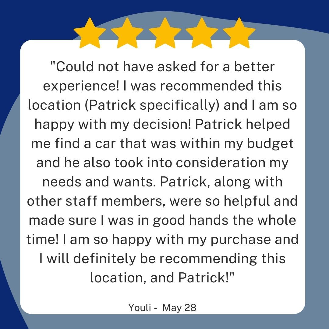 schluetergroup's tweet image. Happy Friday! It may be gloomy outside today but we are glowing thanks to this amazing review from a recent client.  Thank you so much and we are very happy that you enjoyed working with Patrick here at Schlueter Hyundai.  
#schlueterhyundai  #happyfriday #kwawesme