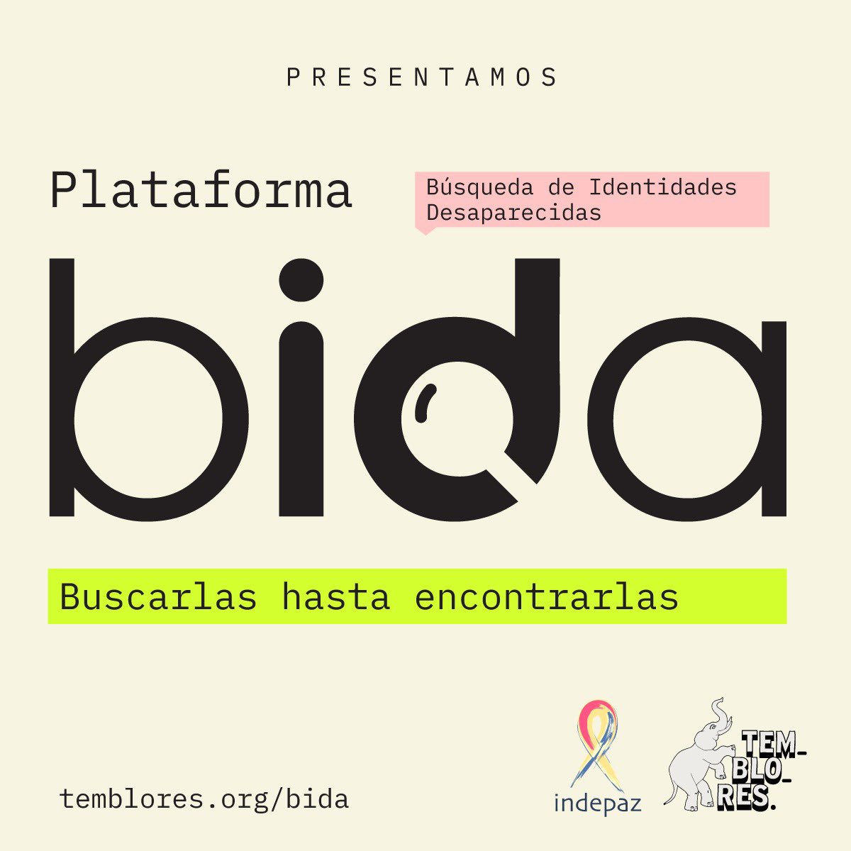 Les presentamos en conjunto con <a href="/TembloresOng/">Temblores ONG 🐘</a> e <a href="/Indepaz/">INDEPAZ</a> la plataforma #BIDA para la Búsqueda de Identidades Desaparecidas en el marco del #ParoNacional. 

Ingresa acá 👉 temblores.org/bida