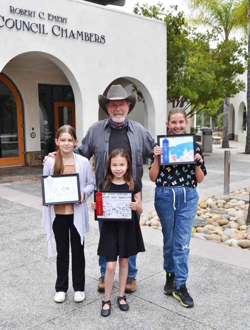 Three #PowayUnified students were named <a href="/cityofpoway/">City of Poway</a> Water Awareness poster contest winners! 💧 Jocelyn (L, <a href="/ValleyElemPUSD/">Valley Elementary</a>), Chloe (M, <a href="/BuhrCHES/">Chaparral Elementary</a>) &amp; Rozelle (R, <a href="/BuhrCHES/">Chaparral Elementary</a>) will have their artwork entered to be this year's <a href="/NorthCounty/">NorthCounty</a> Water Agency Calendar cover. (<a href="/SteveVaus/">Steve Vaus</a>)
