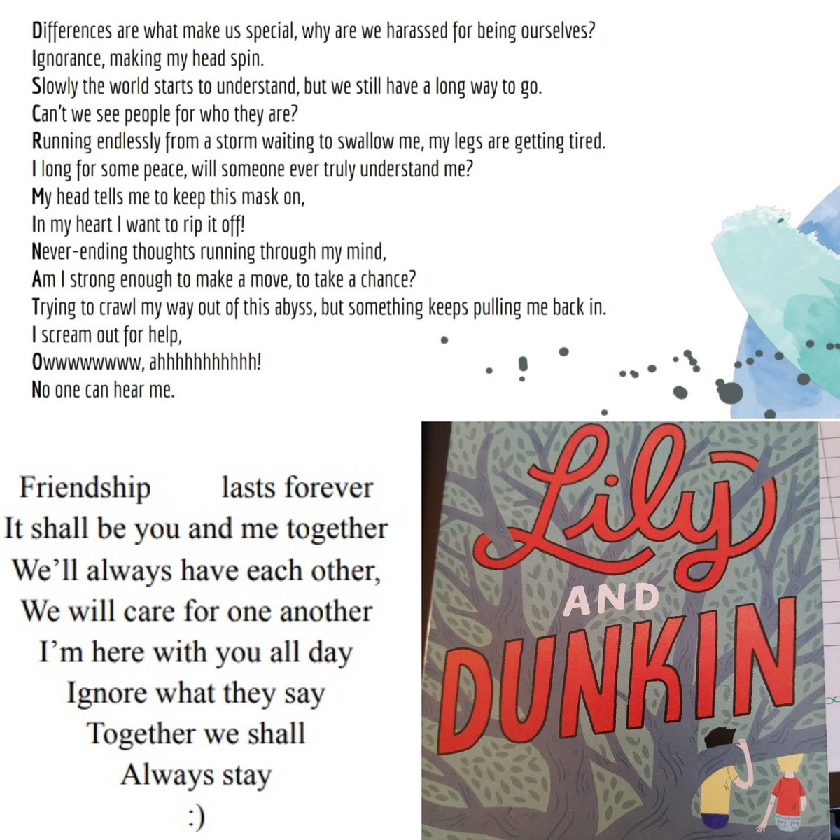 3Rycroft70's tweet photo. 7/8LR @louisearbourfi has been writing different types of poetry based themes in @DonnaGephart Lily and Dunkin focusing on gender identity, mental health and inclusion #LGBTQ #genderequity #poetry #lilyanddunkin #Diversity @TVDSBEquity @TVDSB @TVDSBLiteracy @TVDSBcares https://t.co/FooM4IHnRQ