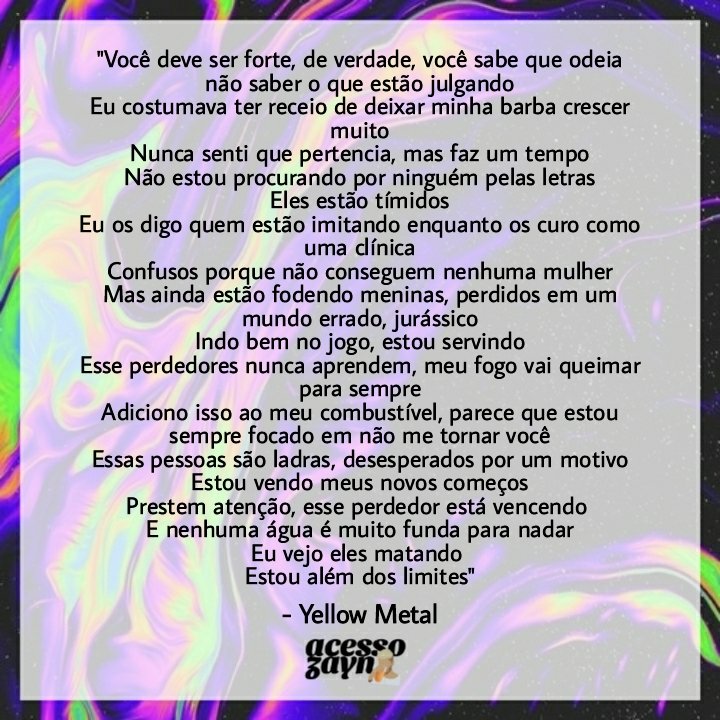 Zayn Brasil on X: Tradução de Yellow Tape: Believe. Versão em