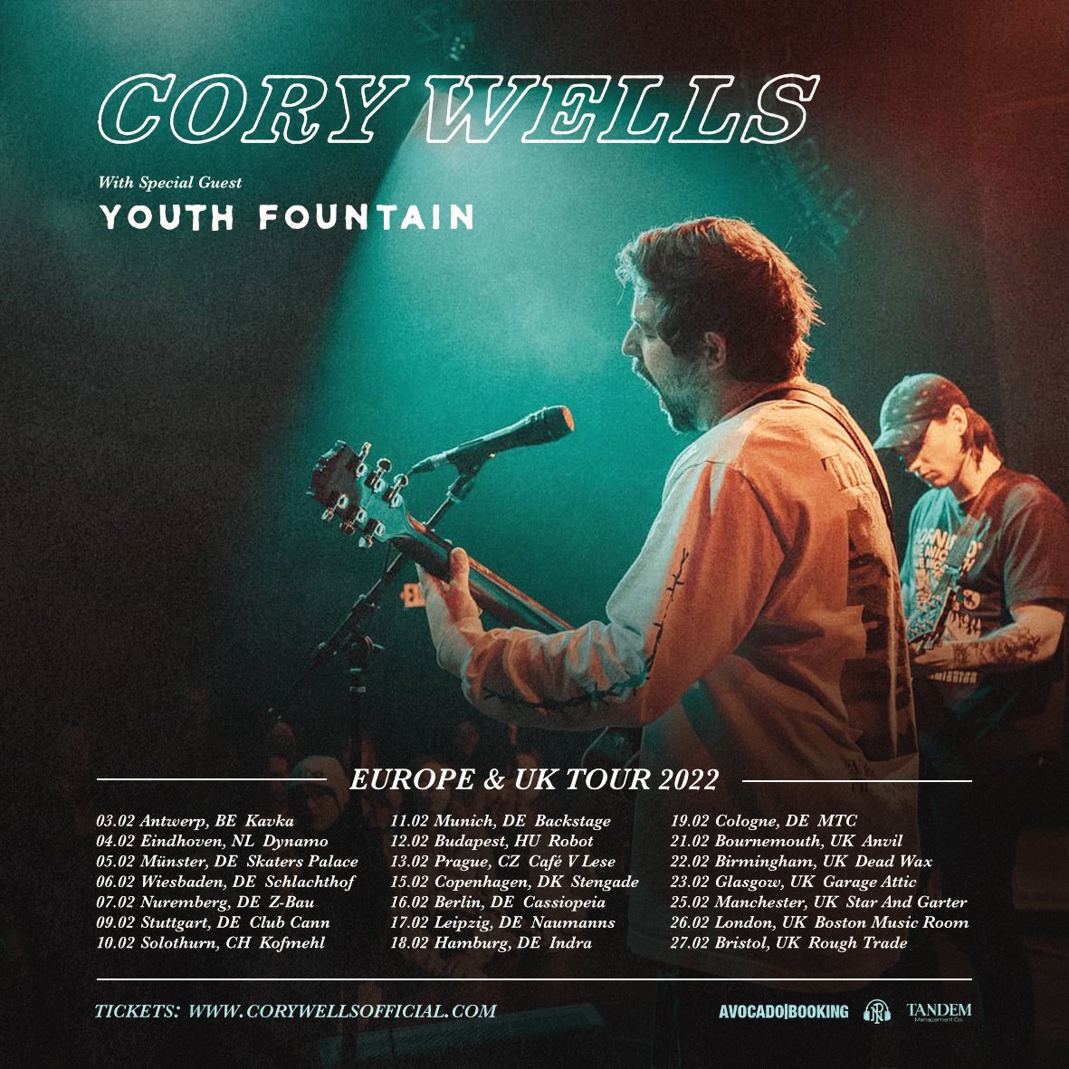 youthfountain_'s tweet photo. Excited to tour EU/UK next year with @corywellsmusic !  Which city will you be at?  Tickets available now: https://t.co/xwjciNgjva https://t.co/uoLKMgVNAv
