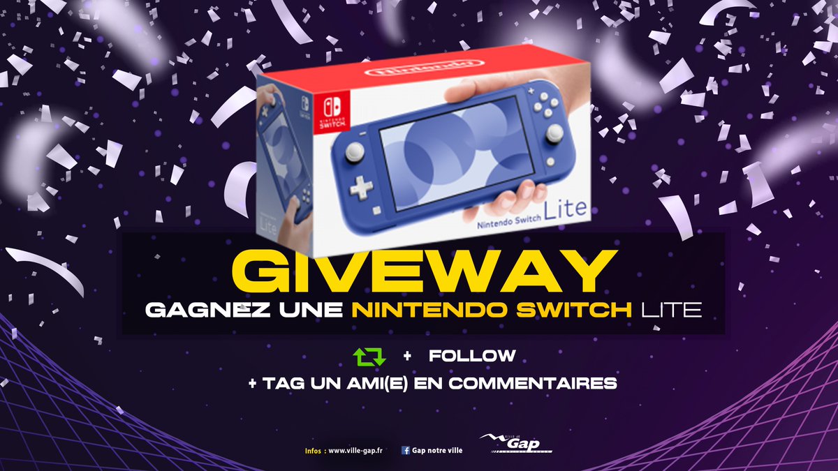 beGeniusESC's tweet photo. [ #Concours ]

A l'occasion du Gap Good Game 2021, nous vous faisons gagner une Nintendo Switch Lite ! 🎁

Pour participer :
➡️ RT &amp; Follow @beGeniusESC 
➡️ Tag un(e) ami(e) en commentaire

⏰ Rendez-vous demain à 14h sur notre WebTV pour suivre le tournoi FIFA ! https://t.co/FfrLhHqXmv