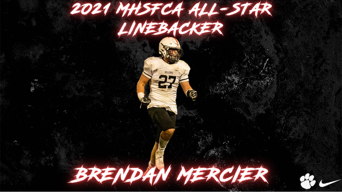 Congratulations to <a href="/brendan_merc27/">Brendan Mercier</a> who was selected to play in the 2021 <a href="/michiganhsfca/">MHSFCA</a> All Star Game! #11MadDogs