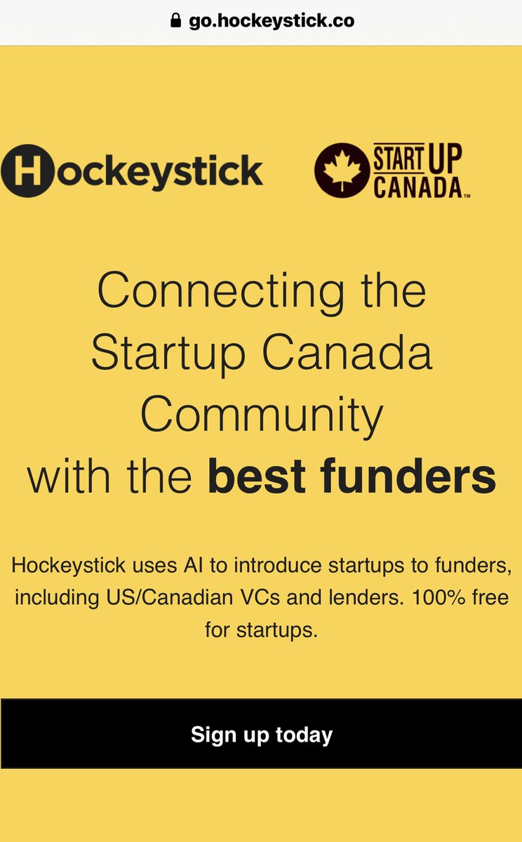 StartupPei's tweet photo. .@Startup_Canada has partnered with @hockeystickco to give founders access to Hockeystick's AI matchmaking platform so they can broaden their investor network. This is 100% free for entrepreneurs.

@skillspei @SummersideBiz @StartupZonePEI @CBDCPEI @Innovation_PEI https://t.co/ugMUPD3jo7
