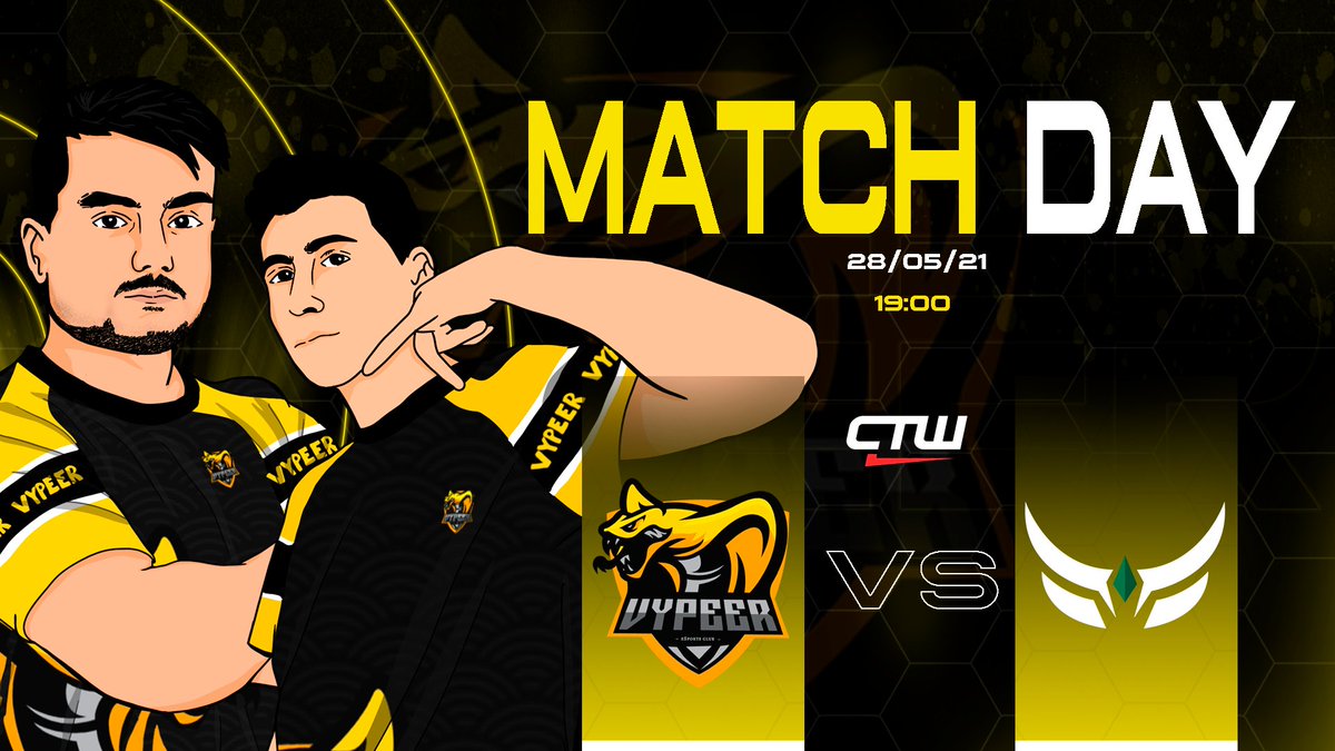 VypeerClub's tweet photo. Día importantísimo para nosotros 🔝
Venimos a comernos a @synxGG en estos playoffs de @ChallToWin
¡No os lo perdáis! 👇
⏰ 19:00
👉 https://t.co/HdRfs4LQZn
#GoVypeer 💛🐍 https://t.co/bV09VRC2FA