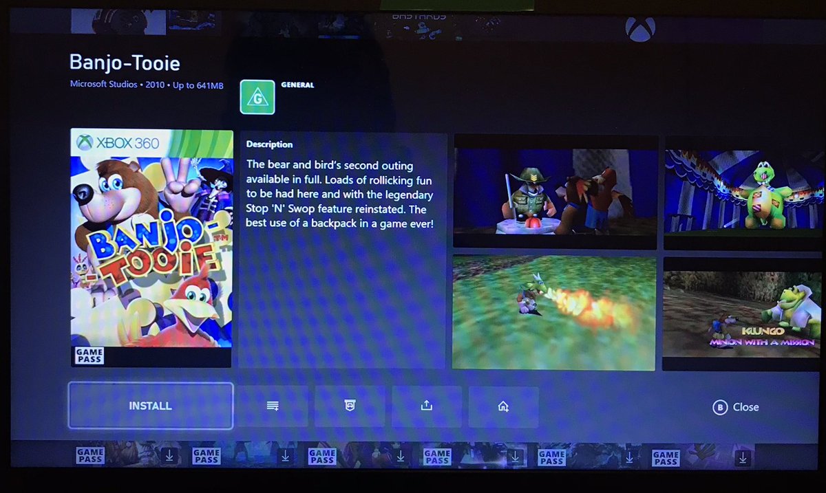 GameSlayer63's tweet photo. I’m Downloading Banjo-Kazooie and Banjo-Tooie on Xbox One Right Now #BanjoKazooie #BanjoTooie #XboxOne #Nintendo #THQ #XboxGameStudio #InFusio #NintendoofEurope #Microsoft #Gamer #Gaming https://t.co/6Wl6ms8NoS