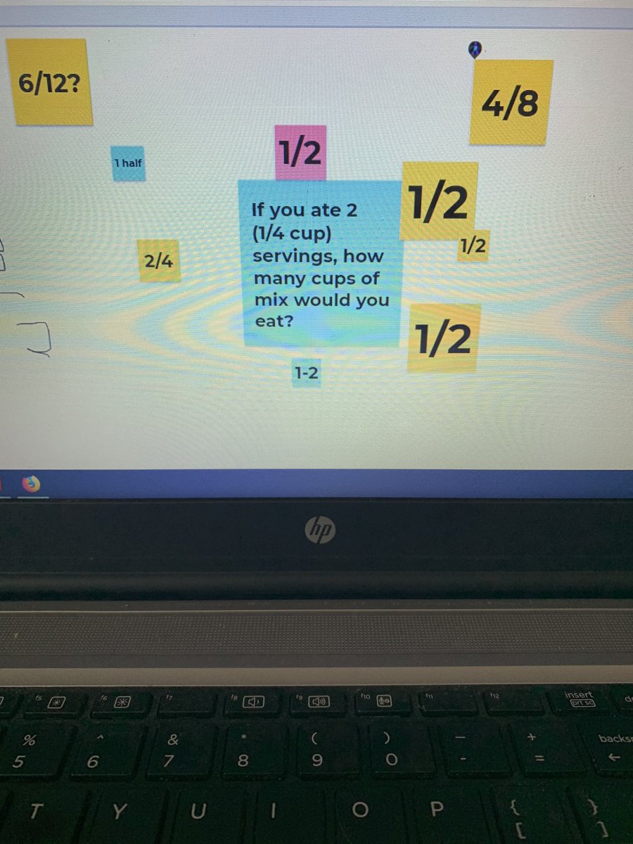 Ms_Lauther's tweet photo. Today in math grade 4/5/6 attended my baking show 😂 We did some predicting about why class was in my kitchen today and used Jamboard to share our thoughts and solve some fraction and percentage related problems! https://t.co/wDvpKuqz61