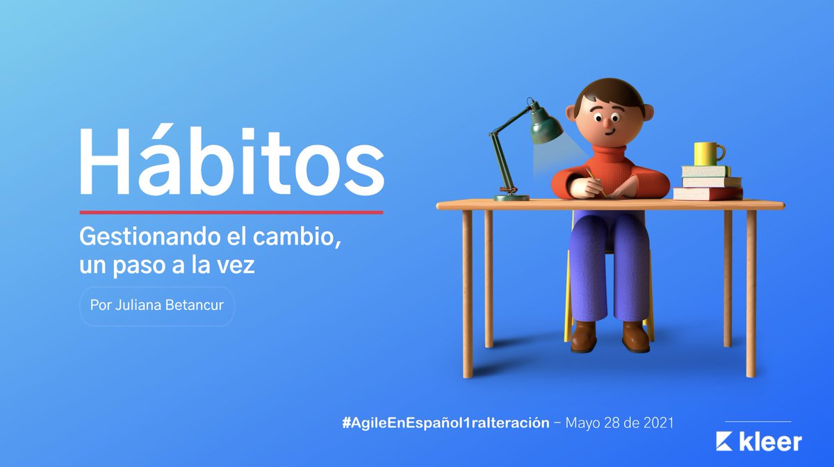 ¡Por fin! Hoy a las 5:00pm COT voy a estar en modo speaker, compartiendo sobre hábitos en #AgileEnEspañol1raIteración evento de <a href="/AgileAlliance/">Agile Alliance</a> 🤓