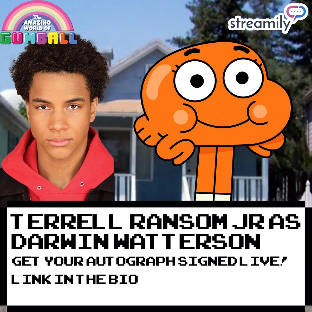 Catch my bro @TerrellRansomJr & I on @StreamilyLive IG June 18-20 for our live stream signing event! Grab a print & we’ll sign it live! Go to streamily.com/JacobHopkins to order yours! #TAWOG #Gumball #Darwin #TheAmazingWorldofGumball #Streamily