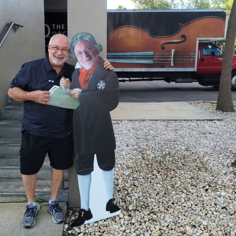 FlaOrchestra's tweet photo. A standing ovation for Art Molinaro! After 28 years of making sure the show goes on -- and countless miles in the TFO truck -- Artie is retiring as TFO stage manager. Thank you, Artie, for your tireless dedication! https://t.co/kpkcX1QwLR