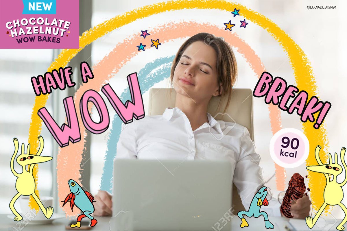 luciadesign94's tweet photo. That WOW feeling!

@OneMinuteBriefs  of the Day: 
Create posters to show the ultimate WOW break that happens when you eat one of Graze’s WOW Bakes. #WowBakesWowBreaks 
@grazedotcom https://t.co/h7EdXDl2S0