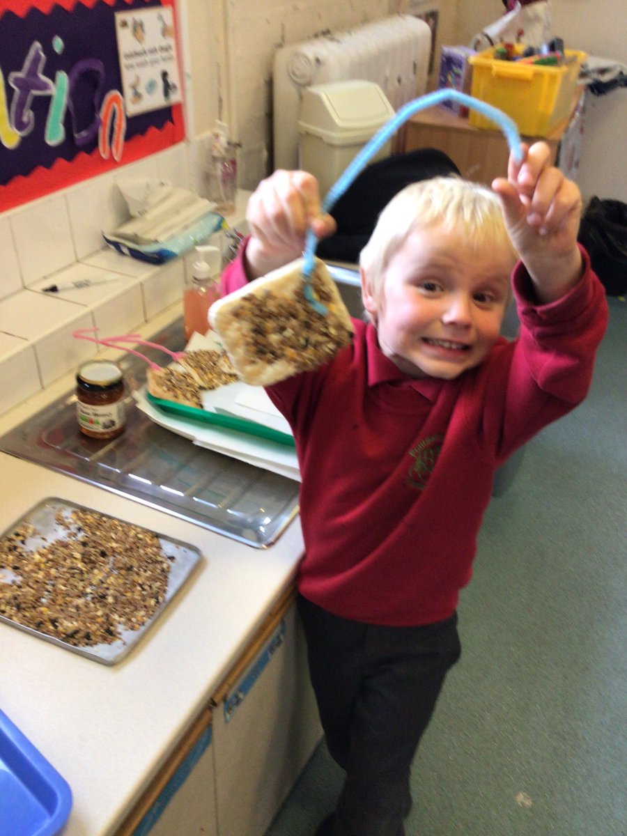 PontRichards's tweet photo. Earlier this week some of the children tried to make some bird food, so today we made our own bird feeders. We hung them from the trees to take care of the birds in the cold weather. #SuccessfulStudents https://t.co/FjjOS6XIJW