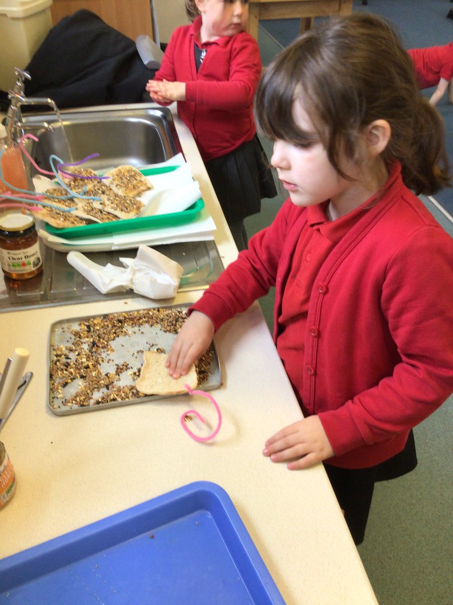 PontRichards's tweet photo. Earlier this week some of the children tried to make some bird food, so today we made our own bird feeders. We hung them from the trees to take care of the birds in the cold weather. #SuccessfulStudents https://t.co/FjjOS6XIJW