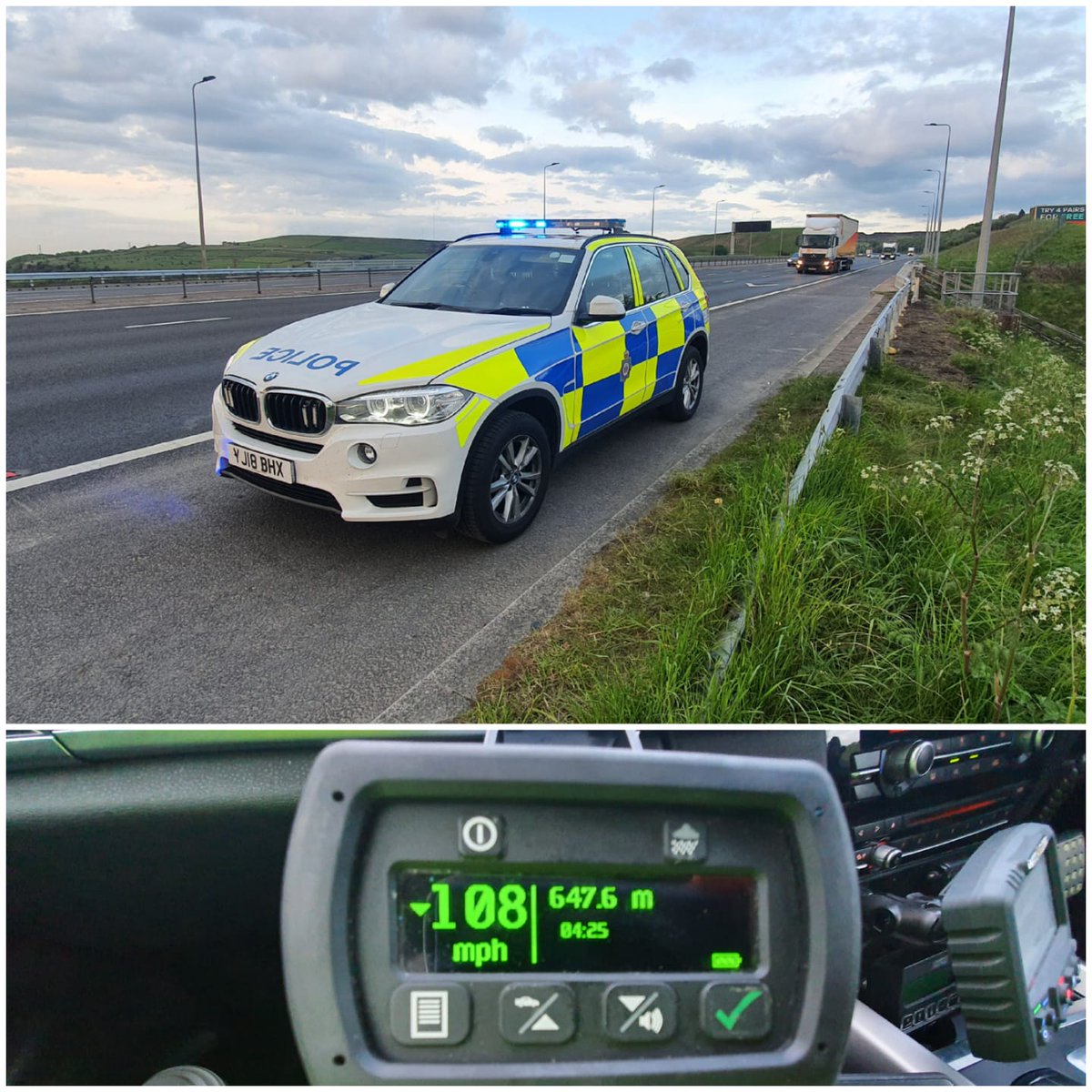 A busy afternoon for SC 8223 on the motorway network yesterday in company with our regular colleagues.

- 92mph, 94mph, 106mph and then 108mph!

Also attended 2x RTC's nearby.