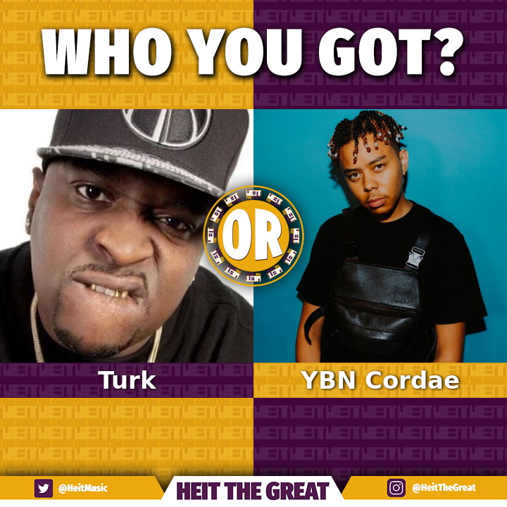 Turk or YBN Cordae? Who's the better RAPPER? #turk #ybncordae #HipHop #Rap #HeitTheGreat *rappers randomly generated*