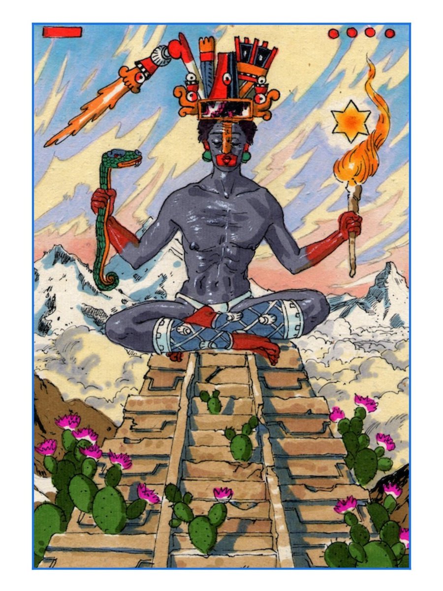 This is the Hermit card from my tarot, called in Nahuatl language "Iyo...