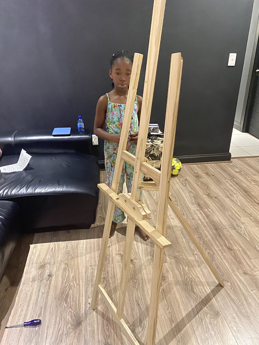 AndileNcube's tweet photo. Pic 1 - what we bought and how it’s supposed to look
Pic 2 - we almost there but after 2days, we are stuck...😢
Pic 3 - the remaining pieces we can’t seem to figure out
It’s standing but not steady and G is not happy
Got it online @TAKEALOT there was no manual
#HelpAdadout https://t.co/uzXtn7pODc