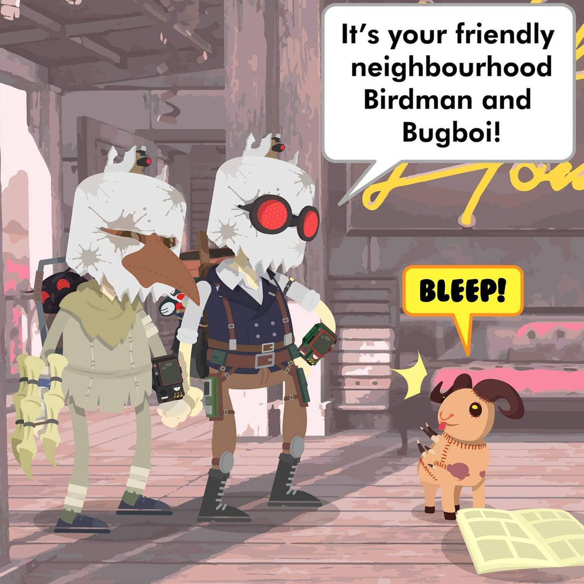 ShibeSkippy's tweet photo. Meeting your heros for the first time.
#Fallout #Fallout76 #Bethesda #Sheepsquatch #plushie #shennigans #digitalart #comic #vector #graphic #graphicdesign #illustration #AdobeIllustrator https://t.co/nuntNlYn7w