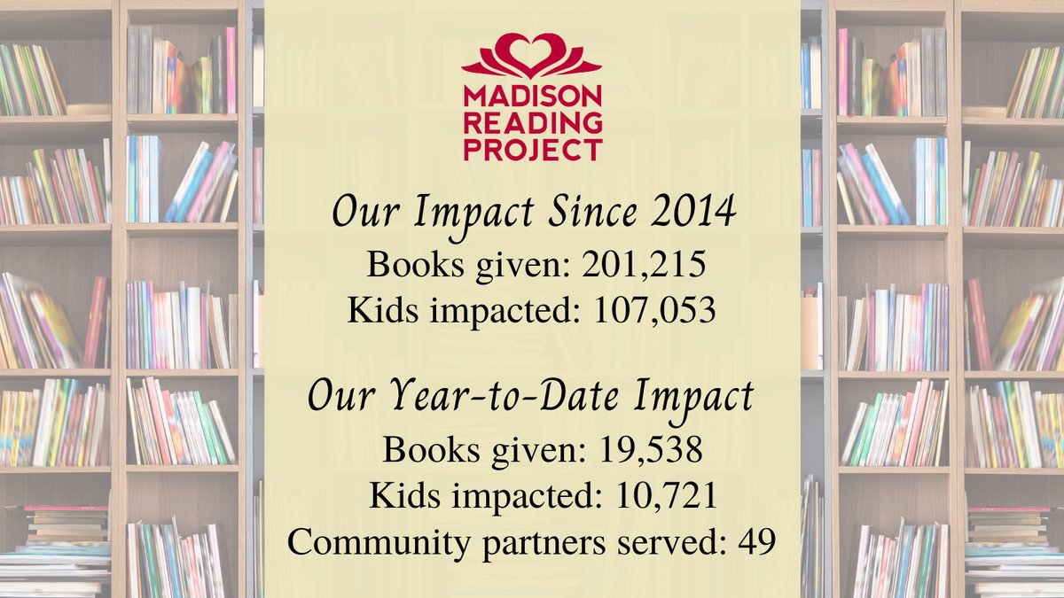 MSNReadingProj's tweet photo. Thanks for helping us make an impact in our communities! We appreciate your support. π π€
Read up on what we've been up to this month in our latest newsletter:
https://t.co/68i4rDOAqI
#MadisonReadingProject #KdLit #Literacy https://t.co/tf9BBYMYTS
