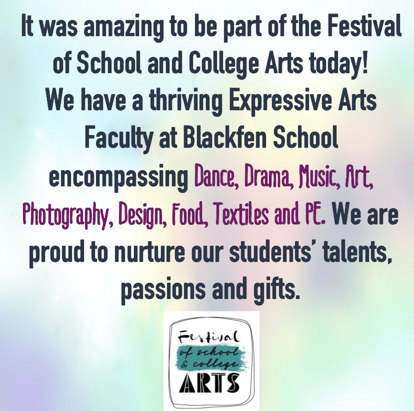 #EduArtsFest <a href="/ASCL_UK/">ASCL</a> Thank you for promoting the value and importance of Arts in Schools 💗