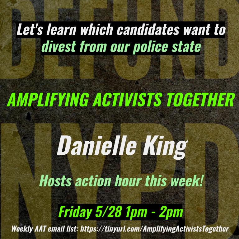 I’m in the #AmplifyingActivistsTogether Zoom with Danielle King from @thetanknyc leading us in relational organizing for Defund candidates and amplifying @katalcenter outreach to the NYS reps to pass parole reform with #LessIsMoreNY. Join us every Friday @ 1 @AmplifyingAT