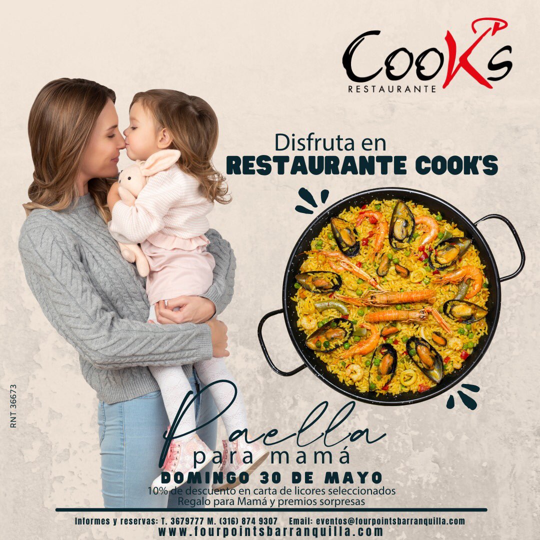 cooksbaq's tweet photo. ¡Aún estás a tiempo de reservar tu paella!🥘 Estamos tomando pedidos para el 30 de Mayo 👩🏻‍💻 ¡No te quedes sin la tuya!

Reservas y domicilios:
☎️Tel: (5) 3679777 - WhatsApp: +57 3168749307
👩🏻‍💻eventos@fourpointsbarranquilla.com https://t.co/V6m2TrmBxs