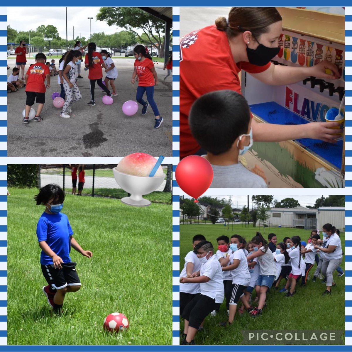 🏆PreK-2nd Field Day:SUCCESS 🤩
🤝Tug of War ✅                                         🎈Balloon Pop ✅                                        🛴Scooter Races ✅                                   💦Water Balloons ✅                                    🍧Kona Ice ✅@HISDEastArea