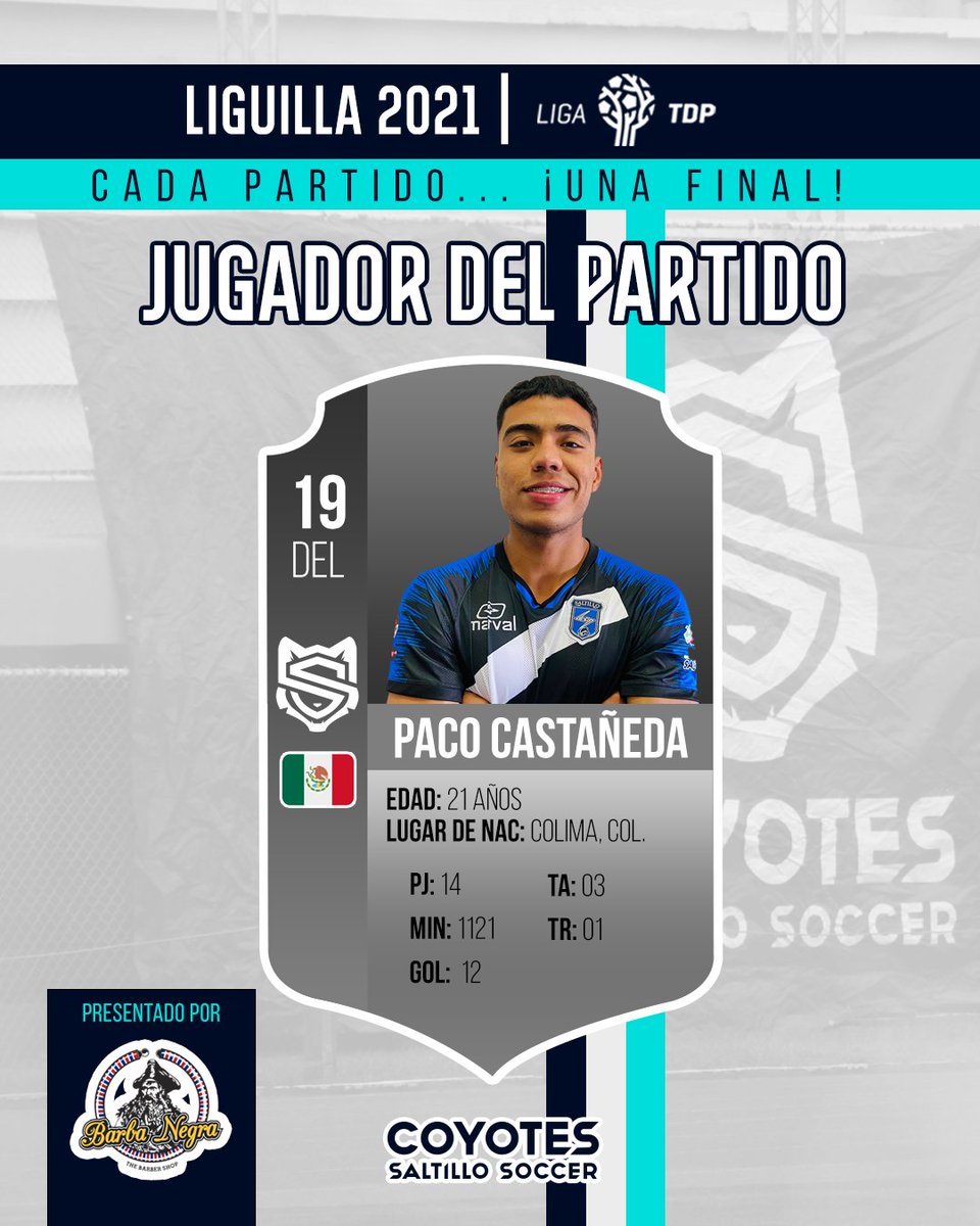 saltillo_soccer's tweet photo. 🐺 #CoyotesDelPartido
Con un "hat-trick" nuestro crack Paco Castañeda es el jugador que nos dio la ventaja en la ida de los 16vos ante #GuaymasFC 💪 Los esperamos el domingo ¡Entrada Libre!
.
☠ Presentado por @BarbaNegraShop
#CrecemosJuntos #Saltillo #SomosCoyotes #LaDobleSS https://t.co/lRo0lDxyFI