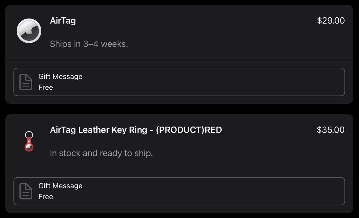 iOSNitish's tweet image. AirTag cost $29 and AirTag Key Ring cost $35.
So the product's case cost is more than the product itself 🤯