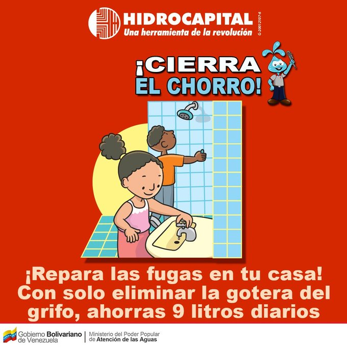 🗣️ ¡𝐓𝐨𝐦𝐚 𝐍𝐨𝐭𝐚!✍️🇻🇪 #CierraElChorro Evita que los grifos goteen cuando no los estás empleando. 'No desperdicies el agua'#MuralesBicentenario