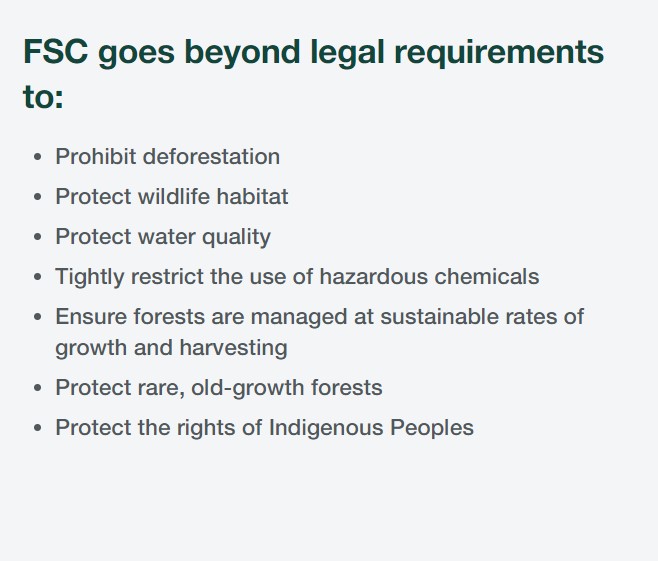 Why FSC? It's simple. Our standards go above and beyond to achieve our vision: Forests For All, Forever. #ChooseFSC