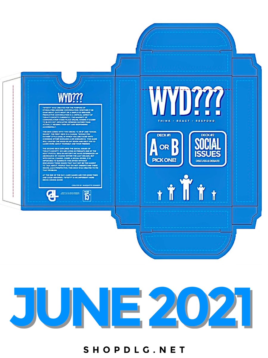 dlgent210's tweet photo. Introducing our first card game! We can’t wait to share this experience with you next month🖤 “WYD??” coming to the shop soon! https://t.co/X6We0XJMuy