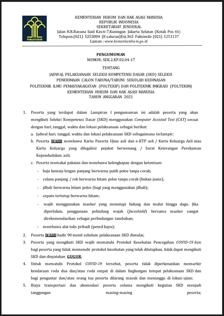 SELEKSI CATAR KEMENKUMHAM tweet media