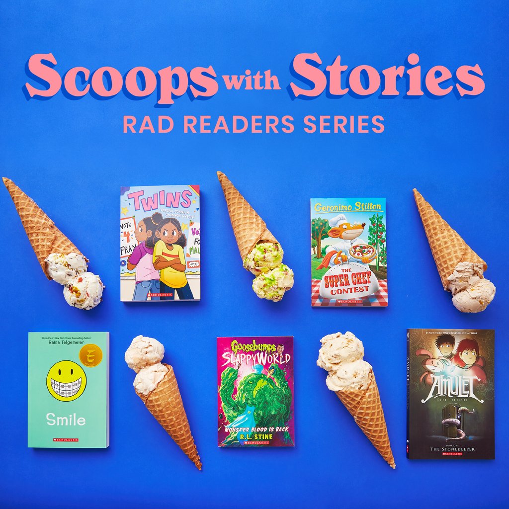 📚 NEW FLAVOR FRIDAY 📚 
Taking a cue from five of our favorite children’s authors, we churned dreamy flavors offering you an escape into a thrilling new journey. So come along, grab a spoon, and step into our library: bit.ly/2FeXKDI🍦