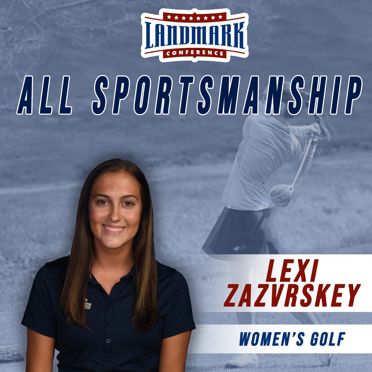 Congratulations to Lexi Zazvrskey on being named to the Landmark All-Sportsmanship team! #goeagles #jcgolf