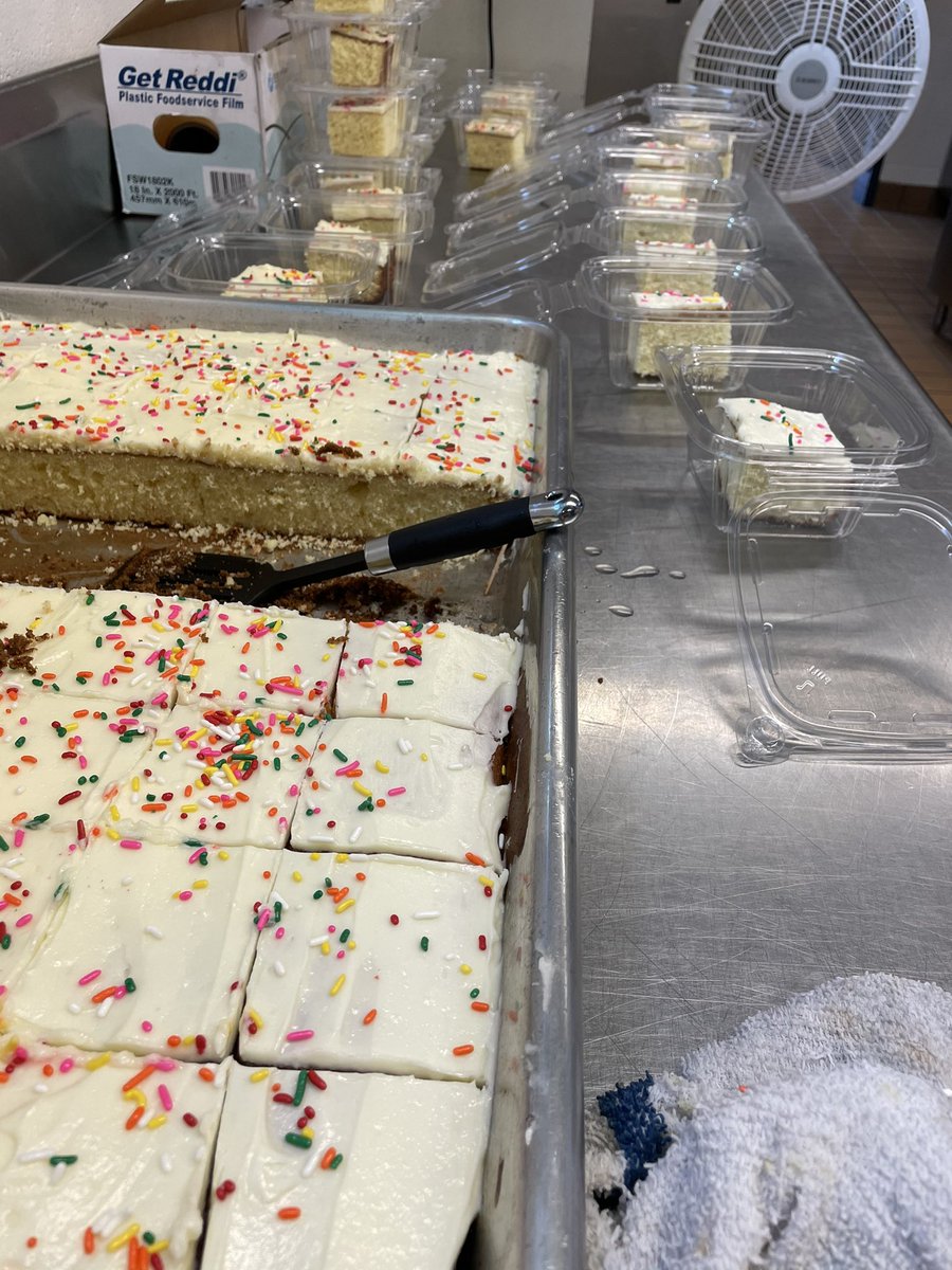 The students went wild for the cake and pizza today! @cms_grizzlies