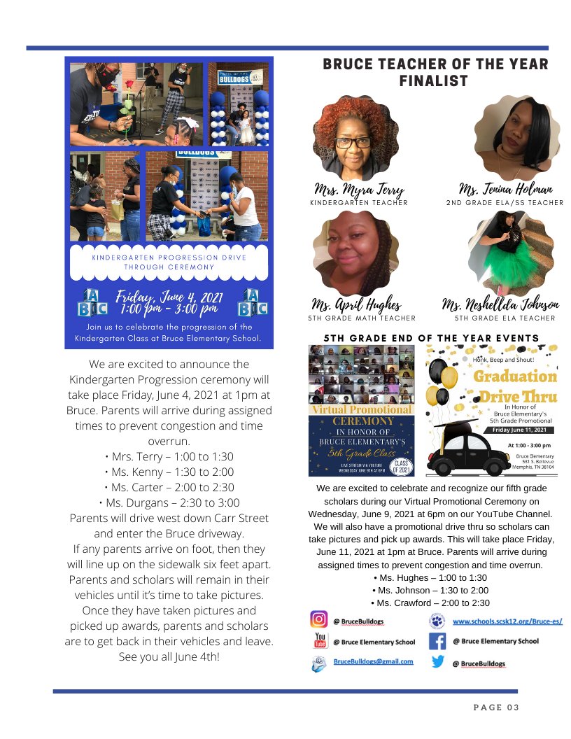 Hot of the Press!!!! Check out the LAST Bruce Newsletter for the 2020-2021 School year!!!! #Manifest