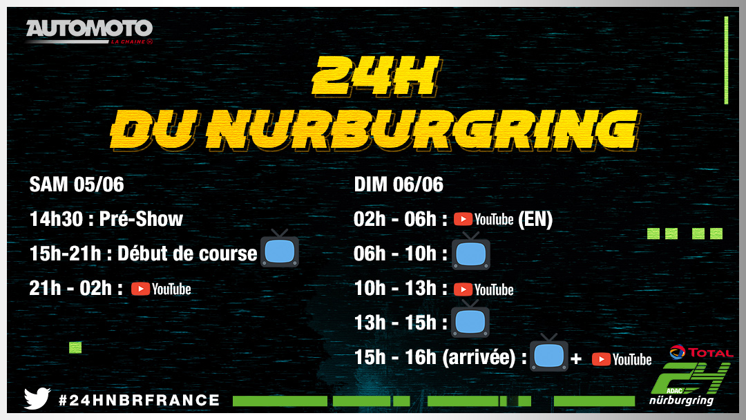 chaine_automoto's tweet image. Le programme des #24hNBRFrance sur la chaîne ⬇️