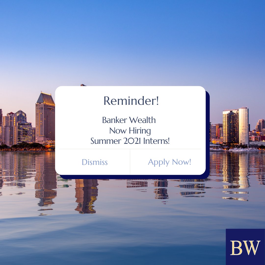 BankerWealth's tweet photo. Reminder: We're accepting applications for our Summer 2021 Interns! Apply Today! 

#nowhiring #summerinternship #summer2021internship #Digitalmarketingintern #digitalmarketinginternship  #summerintern2021 #internshipopportunity #summerintern #application #werehiring #hiring https://t.co/Yw3mlYz5b5