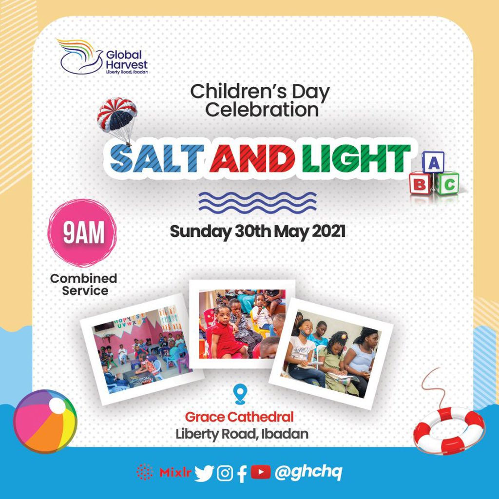 GHCHq's tweet photo. We will be celebrating our children this Sunday by 9am.
Let your children know there is a special service for them.
#ghchqkids #ghchq #gharvest #childrenservice #may2021 https://t.co/JJg7ZTbjdn