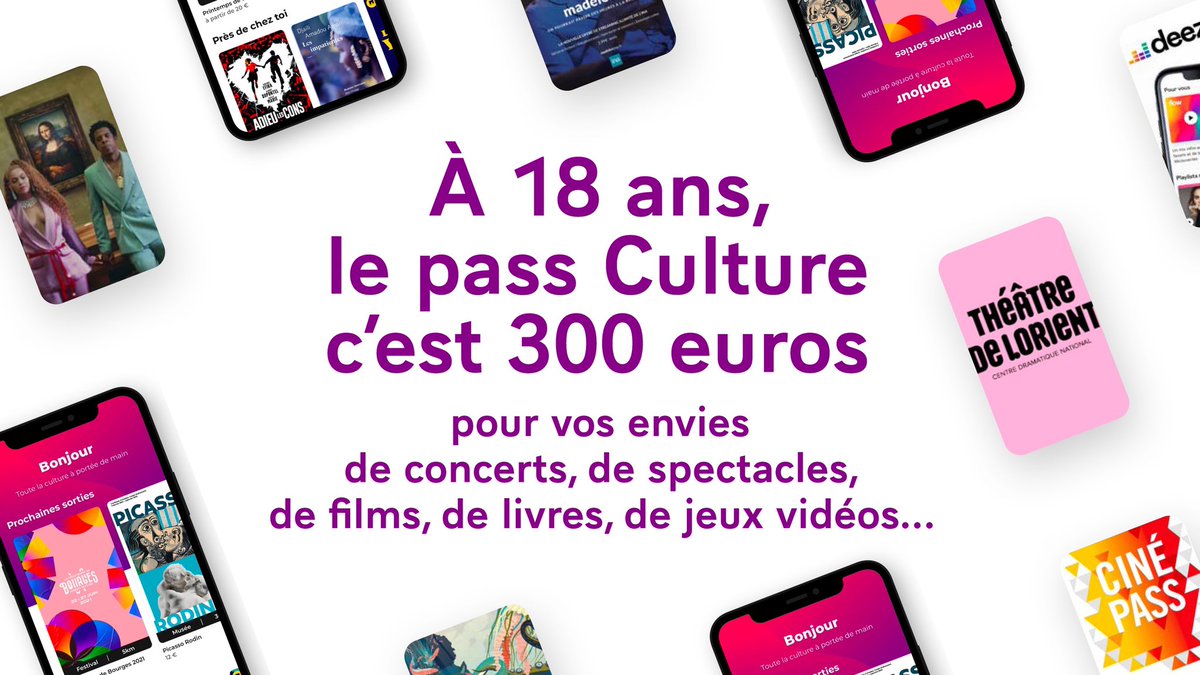 #PassCulture 300 euros, c'est désormais ce que recevra chaque jeune à ses 18 ans. Faites-le savoir autour de vous → pass.culture.fr ! Près de 3 000 des 9 500 jeunes éligibles dans l'Oise sont d'ores et déjà inscrits.