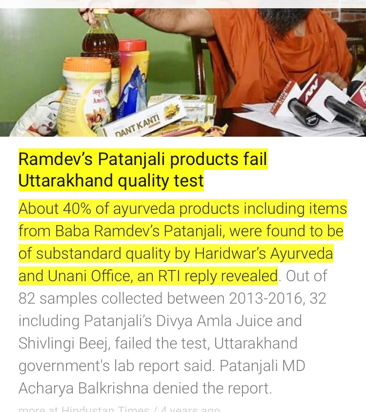 murrazog's tweet photo. #SayNoToPatanjali 

#Ramdev is successful because he preys on the insecurities &amp; ignorance of consumers ("you will fall ill if you continue consuming products made by existing companies" or "their products are harmful while mine are not") https://t.co/VESdYH6Em3