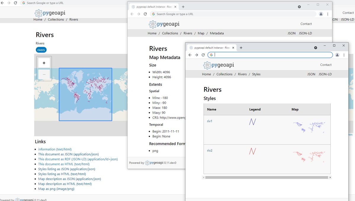 tomkralidis's tweet photo. Great fun this week at the May 2021 OGC API Virtual Code Sprint, implementing OAMaps and OAStyles in pygeoapi, as well as their respective clients in OWSLib #foss4g @opengeospatial #OGCAPI @osgeo #pygeoapi #geopython https://t.co/FVY08rg7Ks