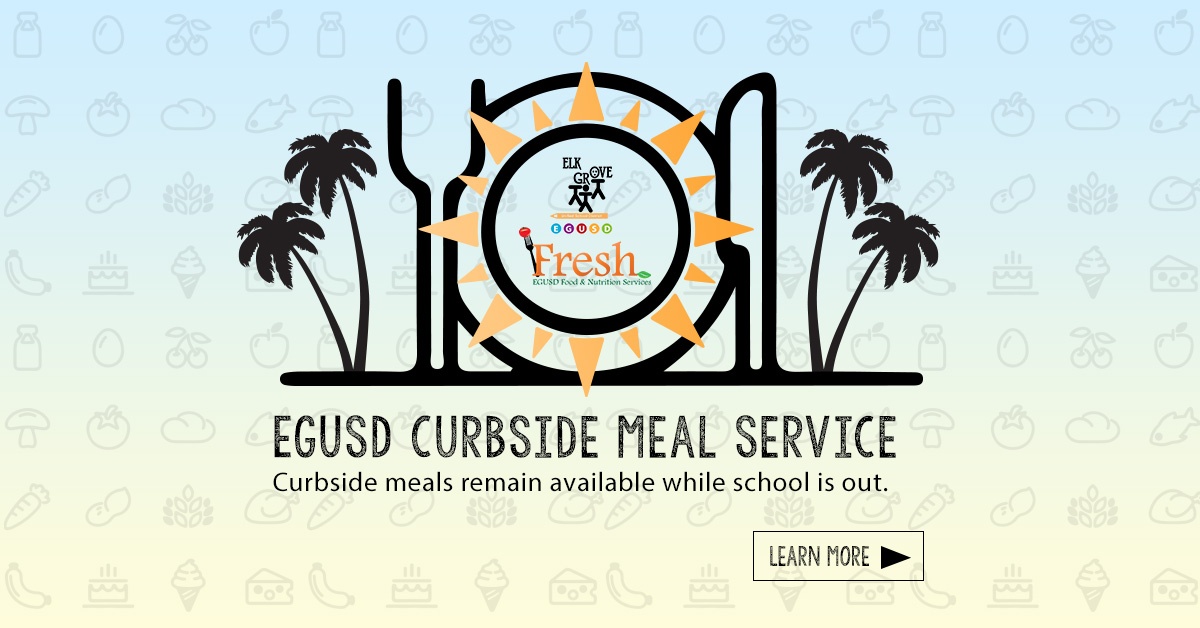 ElkGroveUnified's tweet photo. Curbside meals remain during summer break. However, the current curbside meal distribution program was modified after May 27, 2021.

See the modified schedule and learn more at our Food and Nutrition Services website: https://t.co/jjrZT0eRVh https://t.co/CTf6koaU6Q