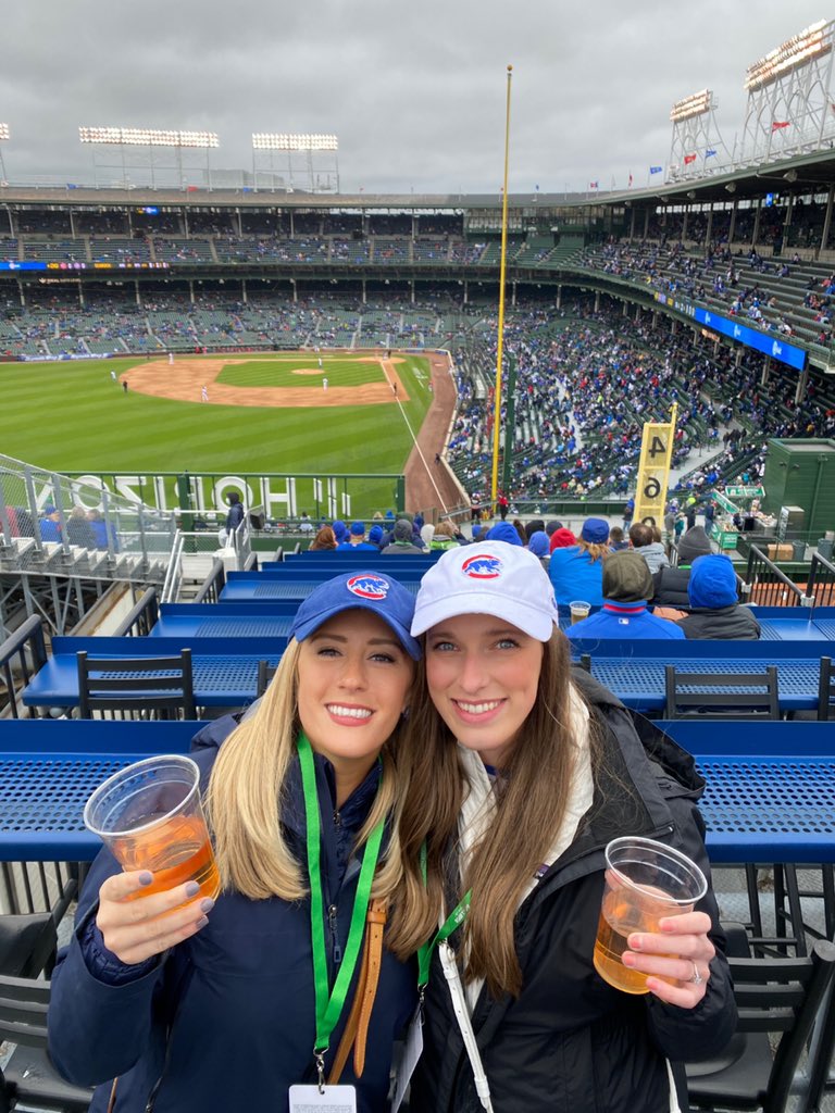 maddymaeashley's tweet photo. Go Cubs go! @Cubs #wrigleyrooftops ♥️💙 https://t.co/gvcwYLg7Df