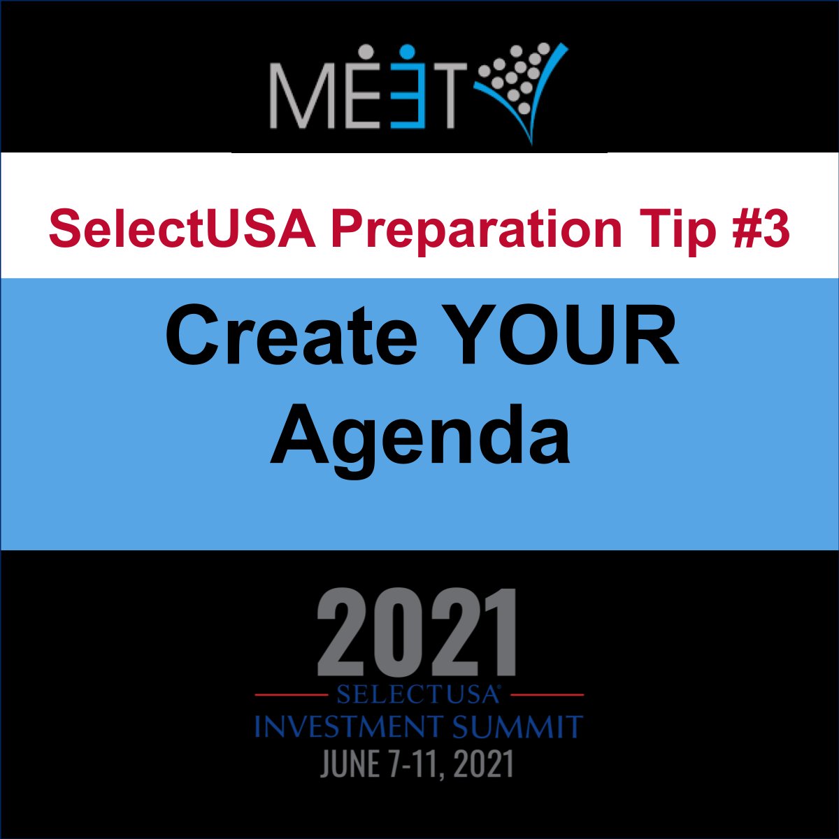#SelectUSASummit Prep Tip #3: Overlay your objectives with valuable content. Increase the likelihood of building connections in these settings through prepared questions, speaker research and intelligent chat concepts. For all 12 Tips visit: meetroi.com/ready-for-sele…